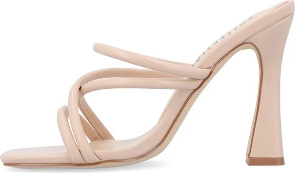 Journee Collection Women's Louisse High Heel Open Toe Pumps Taupe - Image 4