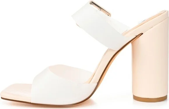 Journee Collection Women's Luca Open Square Toe Block Heel Sandals Blue - Image 5