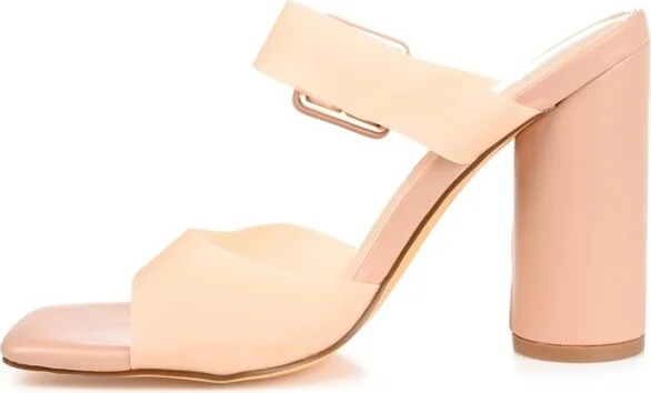 Journee Collection Women's Luca Open Square Toe Block Heel Sandals Blue - Image 8