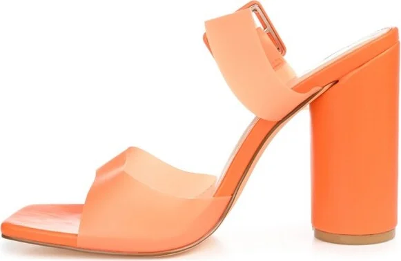 Journee Collection Women's Luca Open Square Toe Block Heel Sandals Blue - Image 10
