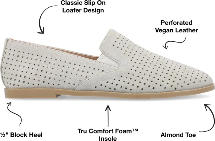 Journee Collection Women's Lucie Perforated Slip On Loafers - Image 3