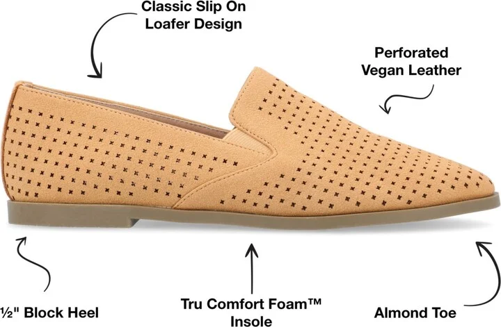 Journee Collection Women's Lucie Perforated Slip On Loafers - Image 11