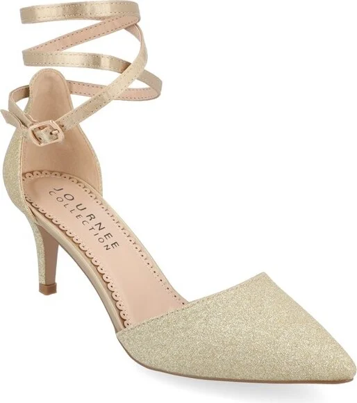 Journee Collection Women's Luela Pointed Toe Mid Heel Pumps Black