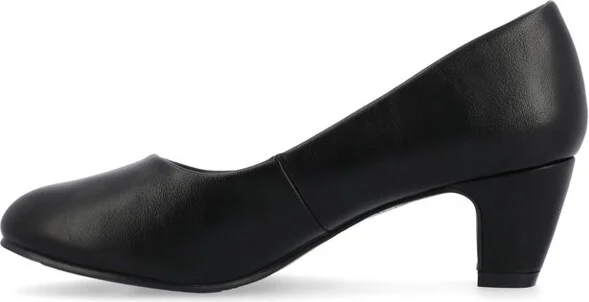 Journee Collection Women's Luu-m Comfort Insole Round Toe Low Block Heel Pumps Red - Image 4