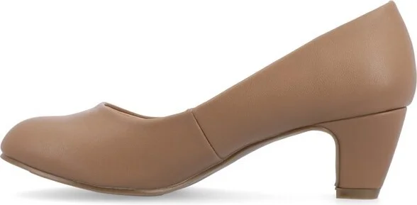 Journee Collection Women's Luu-m Comfort Insole Round Toe Low Block Heel Pumps Red - Image 5