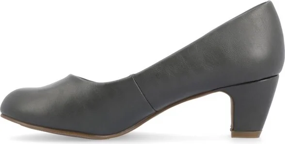 Journee Collection Women's Luu-m Comfort Insole Round Toe Low Block Heel Pumps Red - Image 7