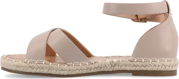 Journee Collection Women's Lyddia Espadrille Flat Sandals Black 7W - Image 3