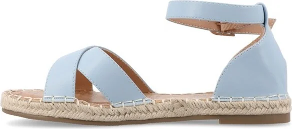 Journee Collection Women's Lyddia Espadrille Flat Sandals Black 7W - Image 4