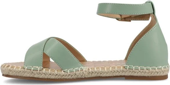 Journee Collection Women's Lyddia Espadrille Flat Sandals Black 7W - Image 5