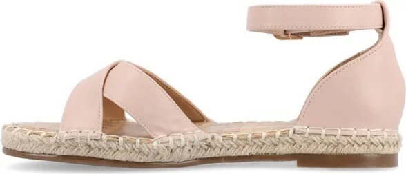 Journee Collection Women's Lyddia Espadrille Flat Sandals Black 7W - Image 6