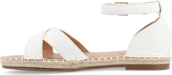 Journee Collection Women's Lyddia Espadrille Flat Sandals Black 7W - Image 7
