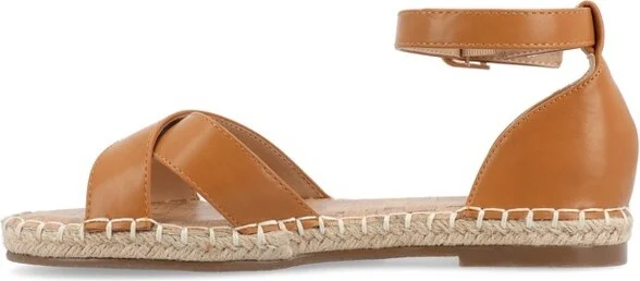 Journee Collection Women's Lyddia Espadrille Flat Sandals Black 7W - Image 8