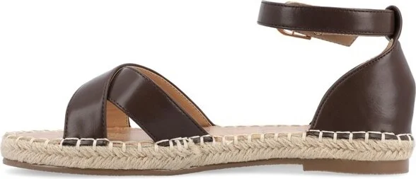 Journee Collection Women's Lyddia Espadrille Flat Sandals Black 7W - Image 9