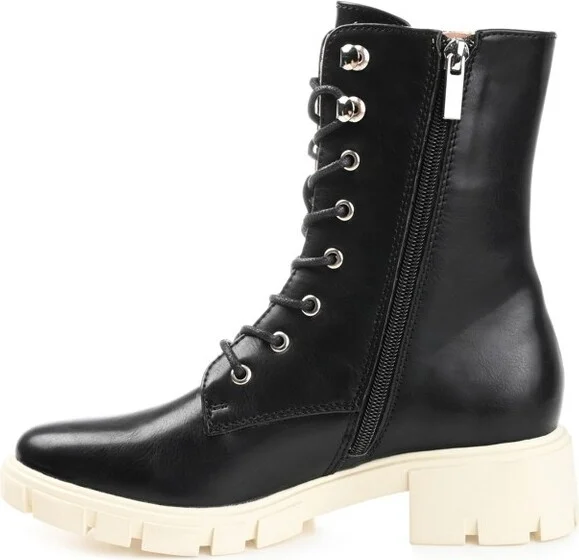 Journee Collection Women's Madelynn Lace Up Block Heel Booties Grey - Image 5
