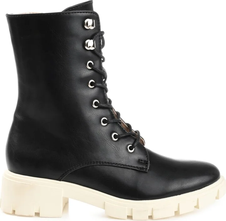 Journee Collection Women's Madelynn Lace Up Lug Sole Combat Boots - Image 2