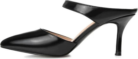 Journee Collection Women's Maevali Mules Mid Stiletto Pointed Toe Pumps Patent/Black - Image 2