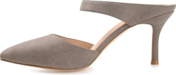 Journee Collection Women's Maevali Mules Mid Stiletto Pointed Toe Pumps Patent/Black - Image 4