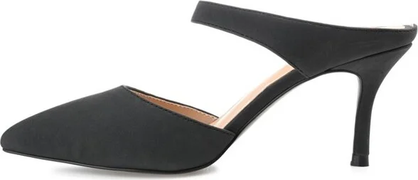 Journee Collection Women's Maevali Mules Mid Stiletto Pointed Toe Pumps Patent/Black - Image 11