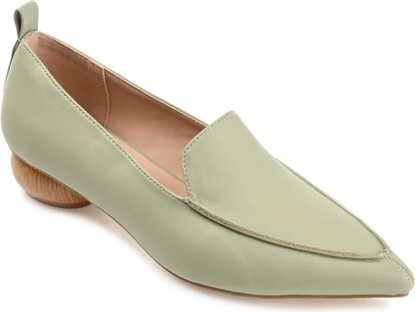Journee Collection Women's Maggs Loafer Pointed Toe Slip On Flats Sage