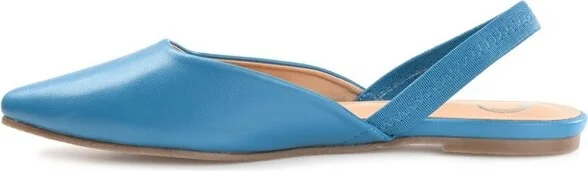 Journee Collection Womens Mallorca Pull On Almond Toe Sling-Back Flats Blue 7.5 - Image 2