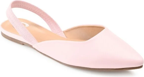Journee Collection Womens Mallorca Pull On Almond Toe Sling-Back Flats Pink 8.5