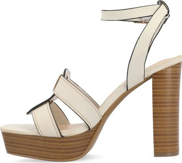 Journee Collection Women's Mandilyn High Heel Platform Sandals Bone - Image 2