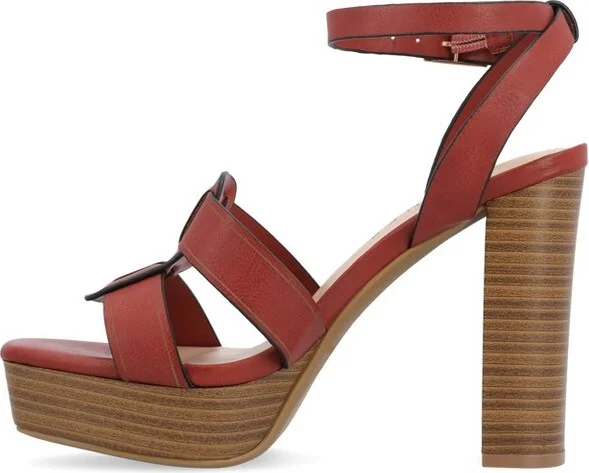 Journee Collection Women's Mandilyn High Heel Platform Sandals Bone - Image 3