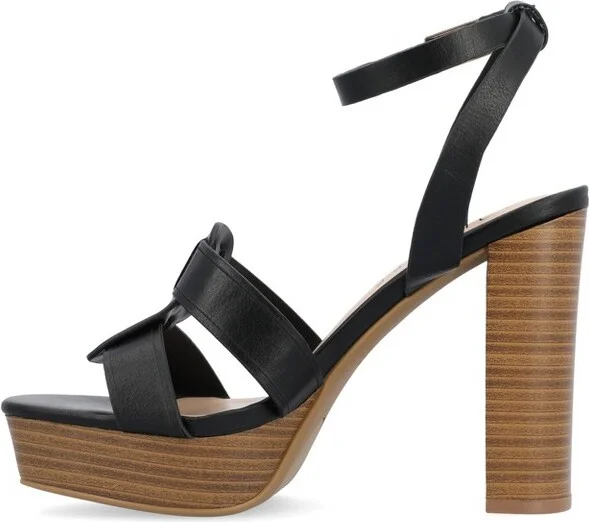 Journee Collection Women's Mandilyn High Heel Platform Sandals Bone - Image 4