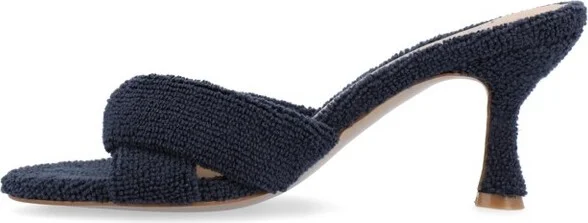 Journee Collection Women's Mannon Soft Terry Cloth Slip On Open Toe Pumps Green - Image 5