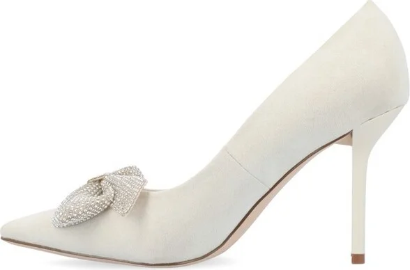 Journee Collection Women's Marcie Mid Heel Pointed Toe Pumps Taupe - Image 4