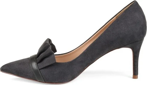 Journee Collection Women's Marek Pointed Toe Mid Heel Pumps Blue - Image 6