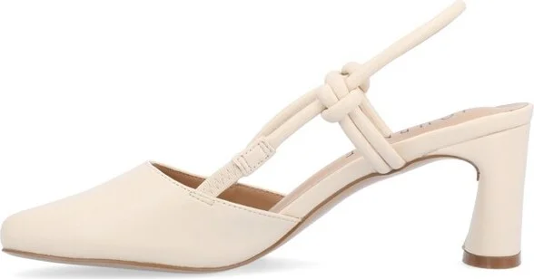 Journee Collection Women's Margeene Sling Back Covered Block Heel Pumps Black - Image 2