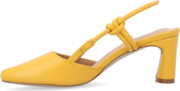 Journee Collection Women's Margeene Sling Back Covered Block Heel Pumps Black - Image 3