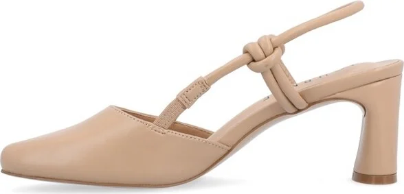 Journee Collection Women's Margeene Sling Back Covered Block Heel Pumps Black - Image 5
