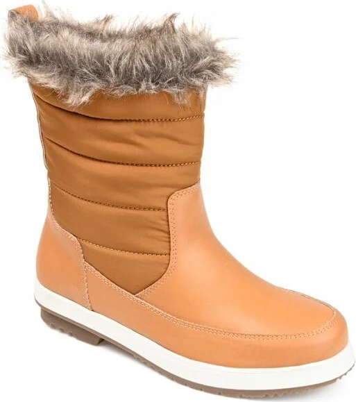 Journee Collection Womens Marie Tru Comfort Foam Block Heel Winter Boots Tan
