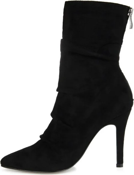 Journee Collection Women's Markie Back Heel Zip Stiletto Booties Black - Image 2