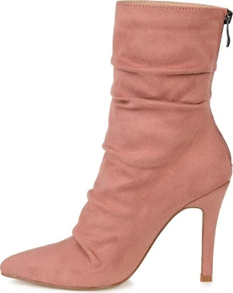 Journee Collection Women's Markie Back Heel Zip Stiletto Booties Black - Image 5