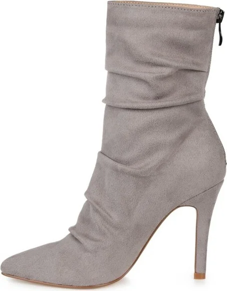 Journee Collection Women's Markie Back Heel Zip Stiletto Booties Black - Image 8
