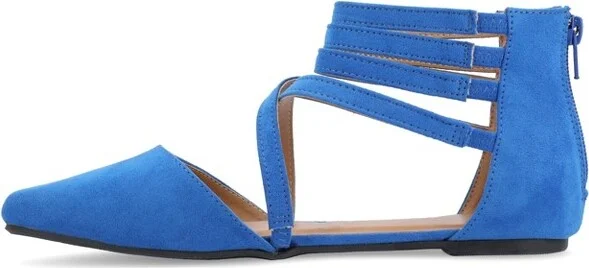 Journee Collection Women's Marlee Back Heel Zip Pointed Toe Cage Flats Taupe - Image 3