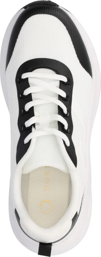 Journee Collection Women's Marshel Lace Up Jogger Sneakers - White, Black - Image 4