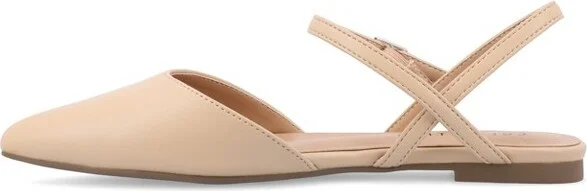 Journee Collection Women's Martine SuperNatural Shades Buckle Pointed Toe Flats, Shell 9.5WD - Image 2