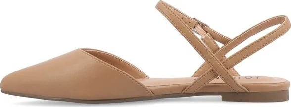 Journee Collection Women's Martine SuperNatural Shades Buckle Pointed Toe Flats, Shell 9.5WD - Image 7