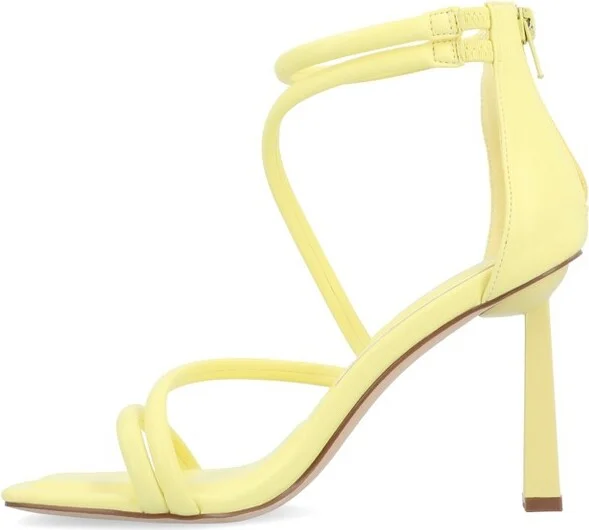 Journee Collection Women's Marza Mid Heel Open Toe Pumps Yellow - Image 2