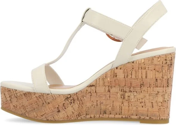 Journee Collection Women's Matildaa Buckle Platform Wedge Sandals Blue - Image 6