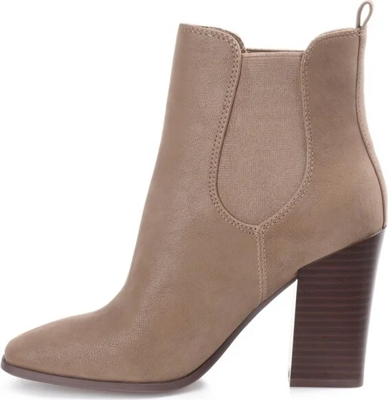 Journee Collection Women's Maxxie Pull On Stacked Heel Booties Brown - Image 3