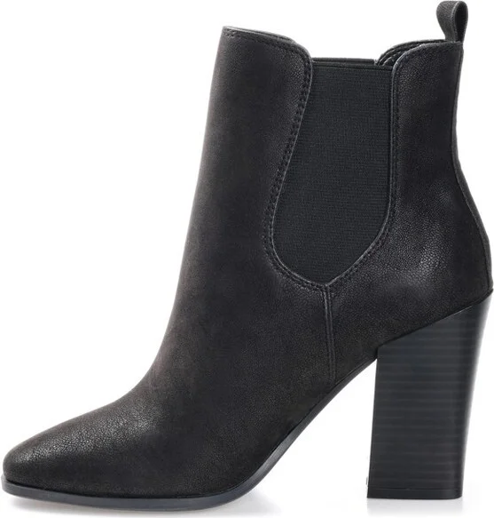 Journee Collection Women's Maxxie Pull On Stacked Heel Booties Brown - Image 4
