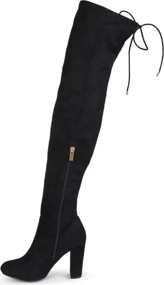 Journee Collection Women's Maya Block Heel Over The Knee Boots Taupe - Image 6