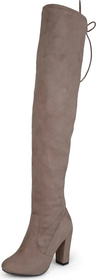 Journee Collection Womens Maya Boot - Wide Calf Taupe 6 M
