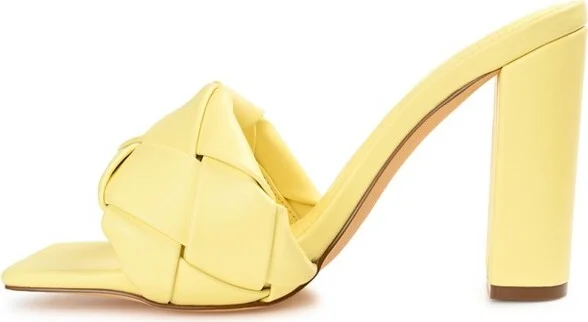 Journee Collection Women's Maysie Open Square Toe Block Heel Sandals Yellow - Image 2