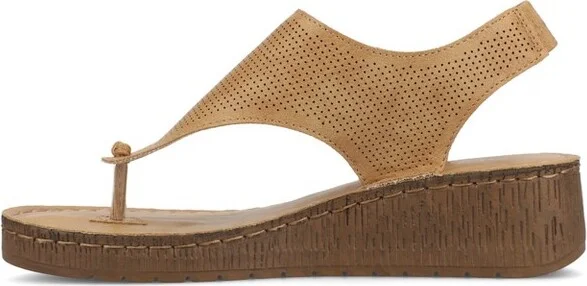 Journee Collection Women's Mckell Wedge Heel Buckle Sandals Blue - Image 2